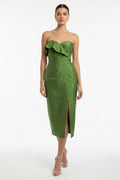VESTIDO VERDE STRAPLESS
