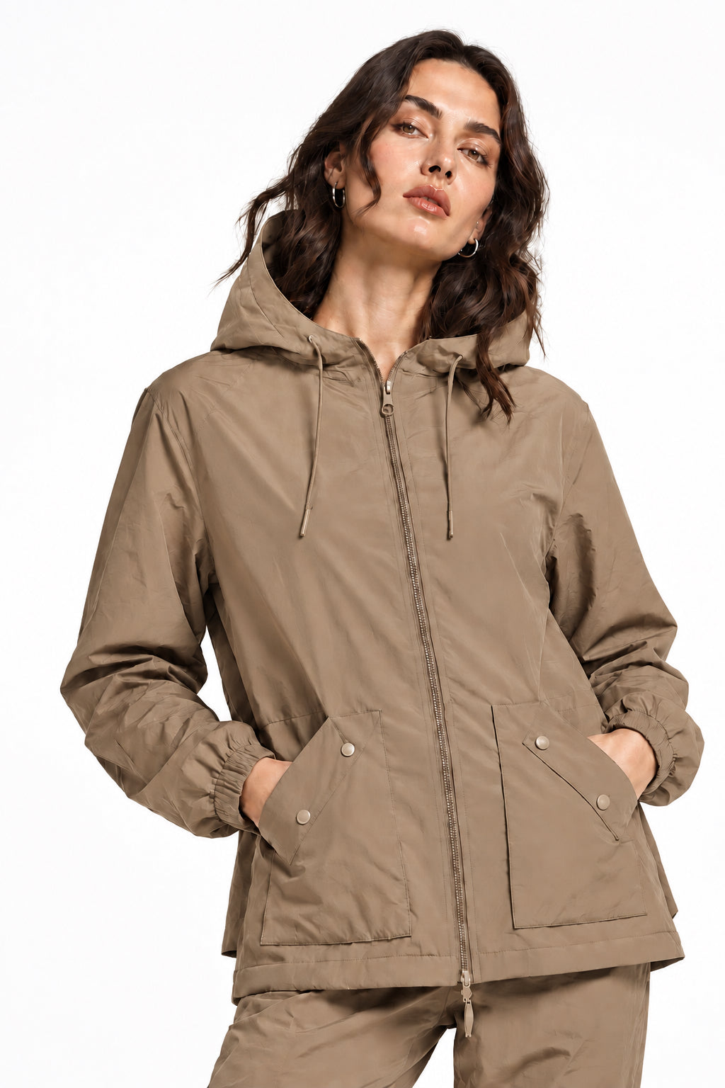 CHAQUETA GABARDINA REVERSIBLE ROSA/CAFE LJ25206