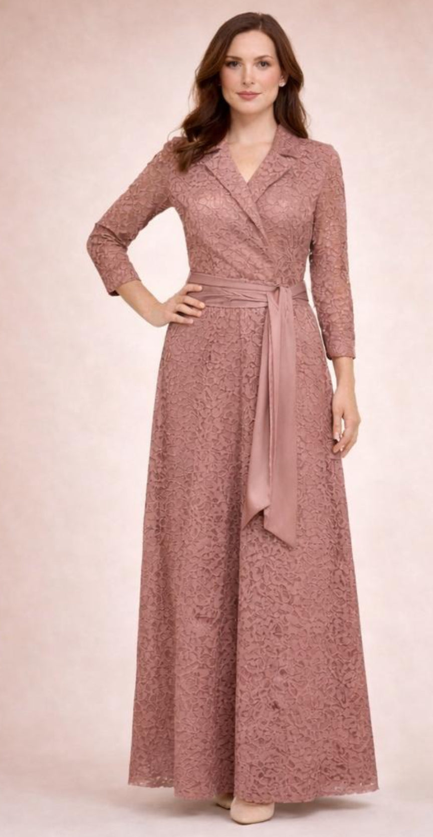 VESTIDO LARGO ROSA 57343