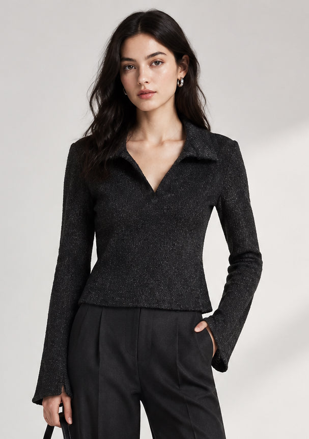 BLUSA TEJIDA NEGRA L35899