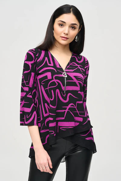 BLUSA NEGRO ESTAMP CIERRE EN CUELLO 243059