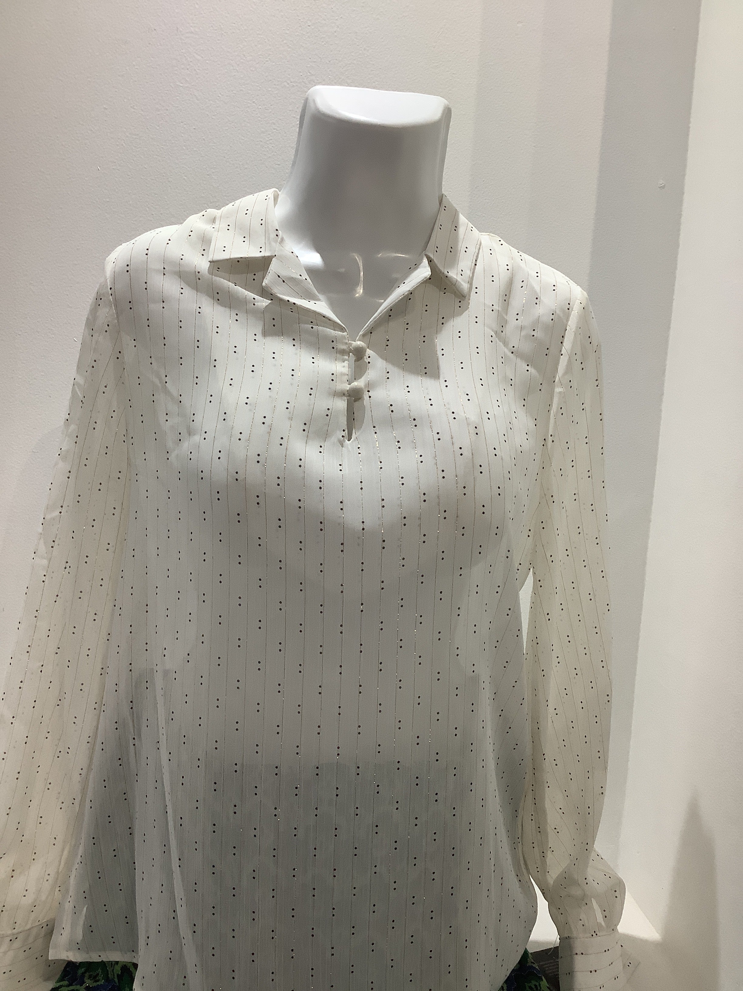 BLUSA GASA NEGRO/BEIGE L35453