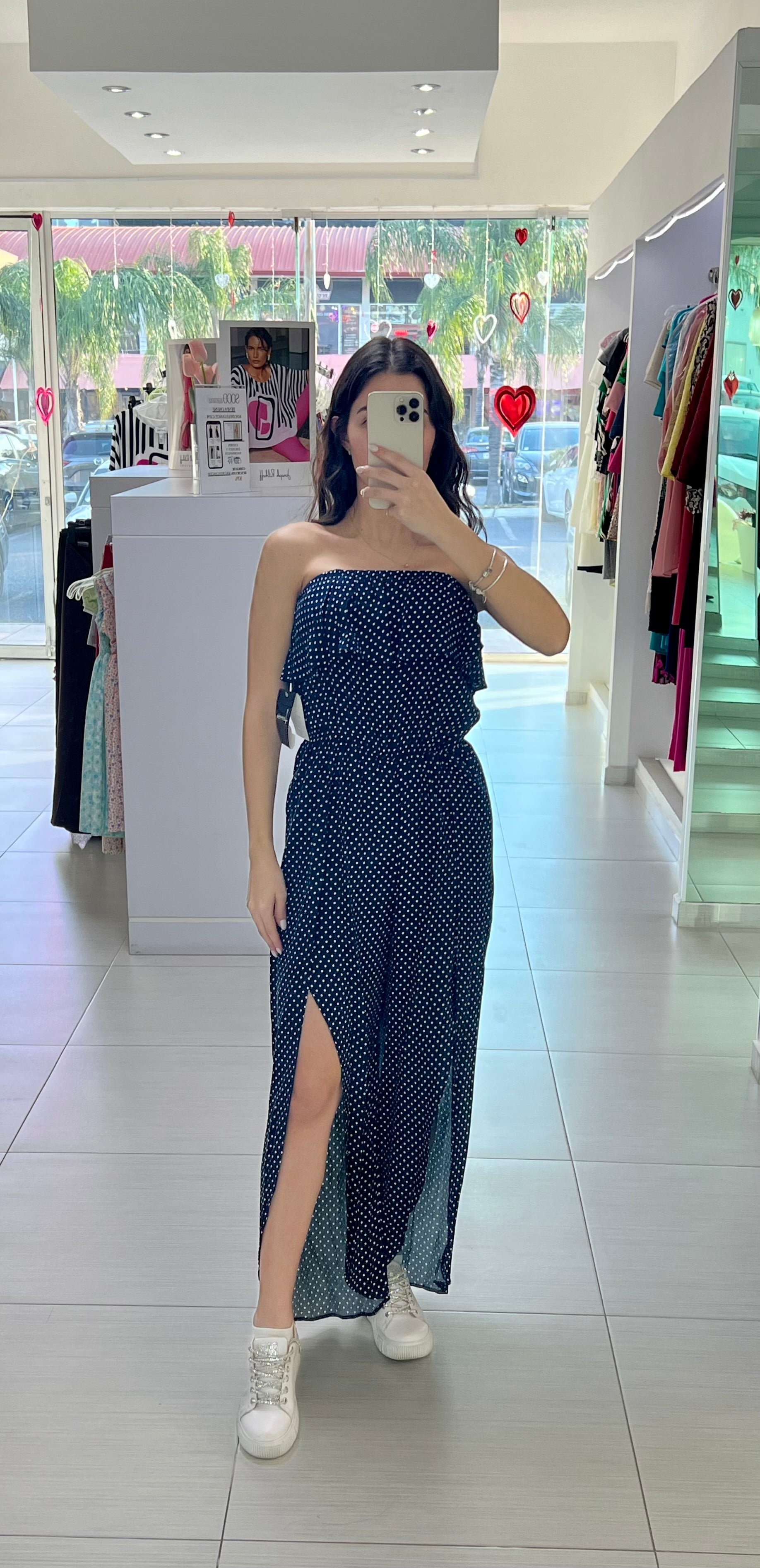 JUMPSUIT STRAPLESS AZUL ESTAMPADO L35139