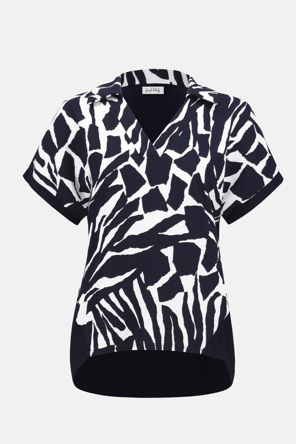 BLUSA AZUL MARINO ESTAMPADA 252146