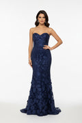 VESTIDO AZUL MARINO STRAPLESS VLC2531030