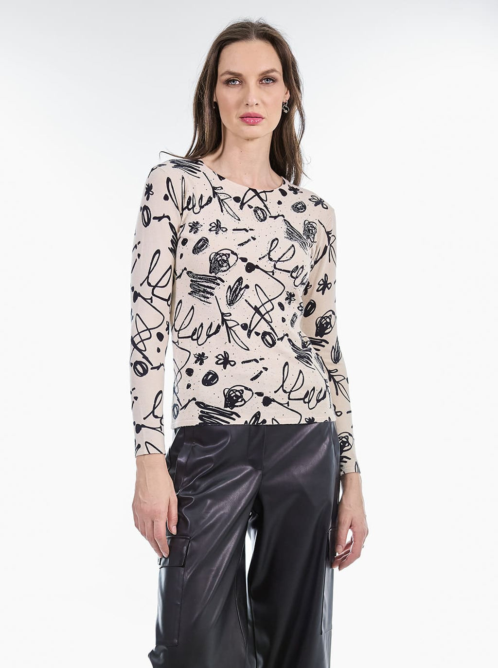 SUÉTER BEIGE ESTAMPADO 224982