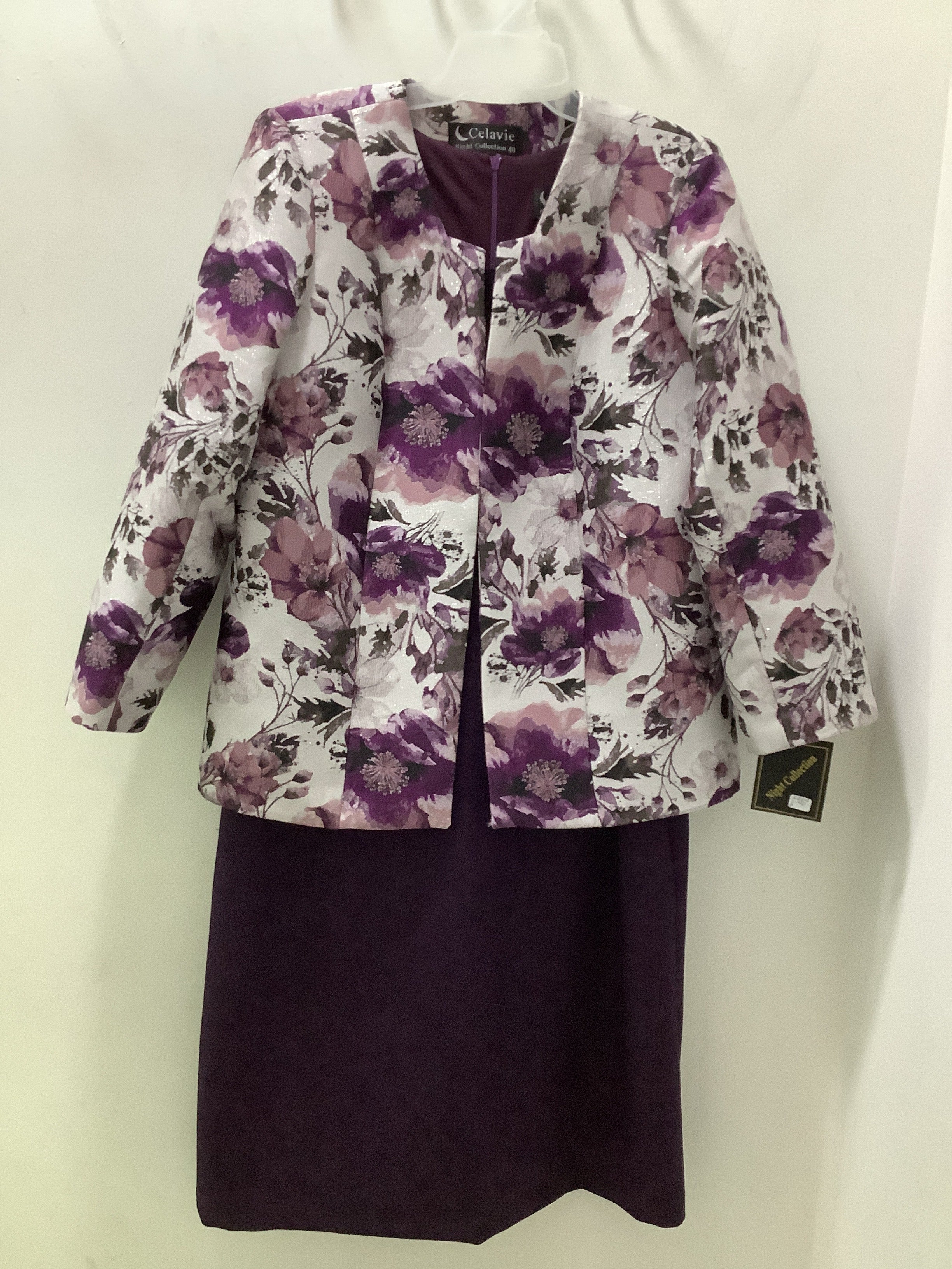 VESTIDO UVA CON SACO ESTAMPADO 6204