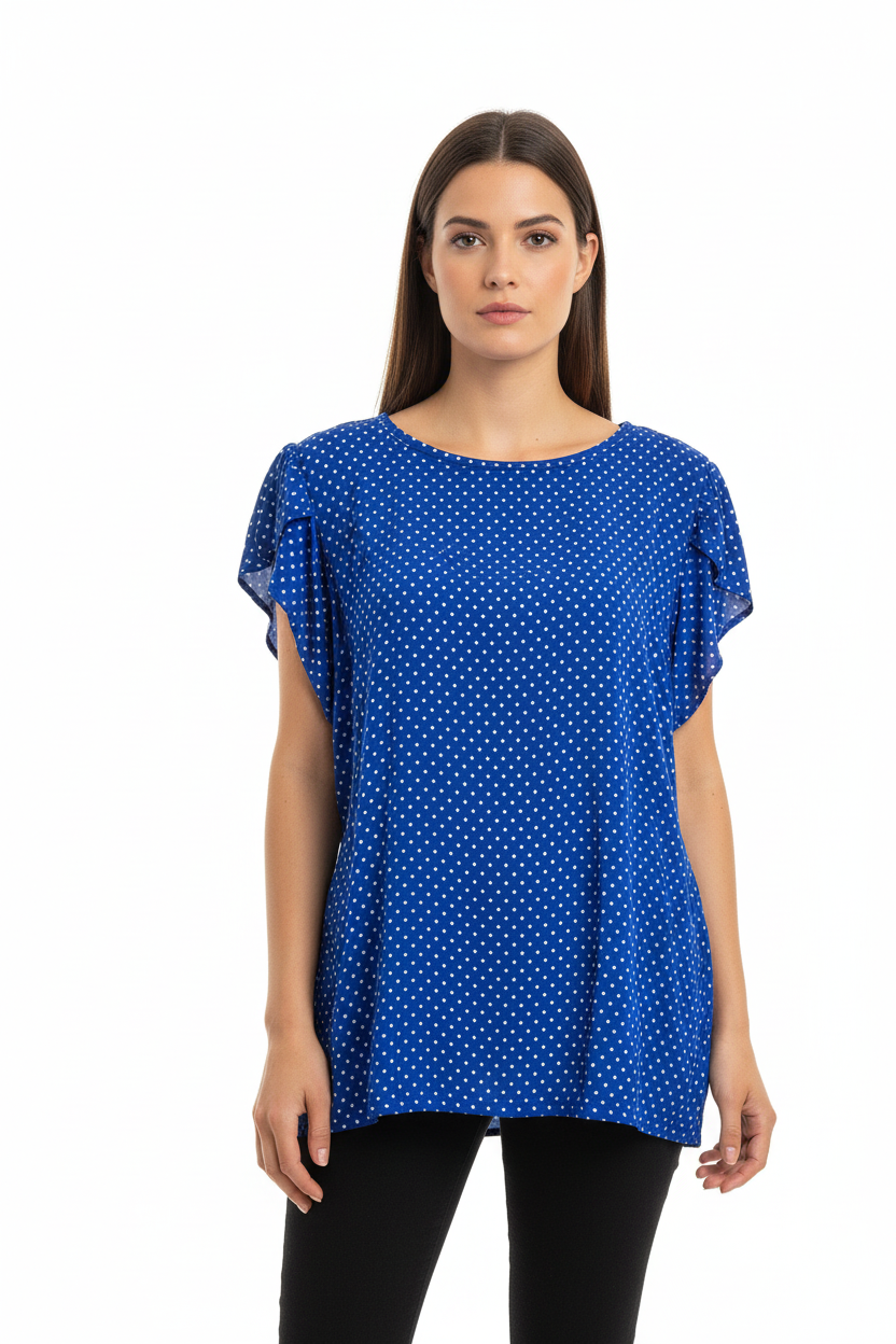 BLUSA NEGRA/ROJA/AZUL PRINT LUNARES L35749