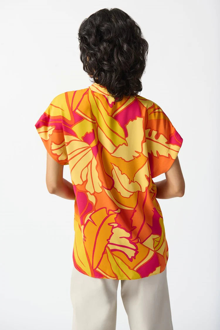 BLUSA NARANJA ESTAMPADA 242008