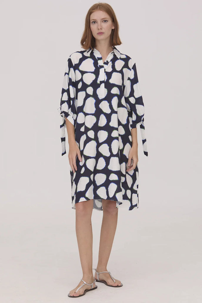VESTIDO CORTO AZUL ESTAMPADO 125805
