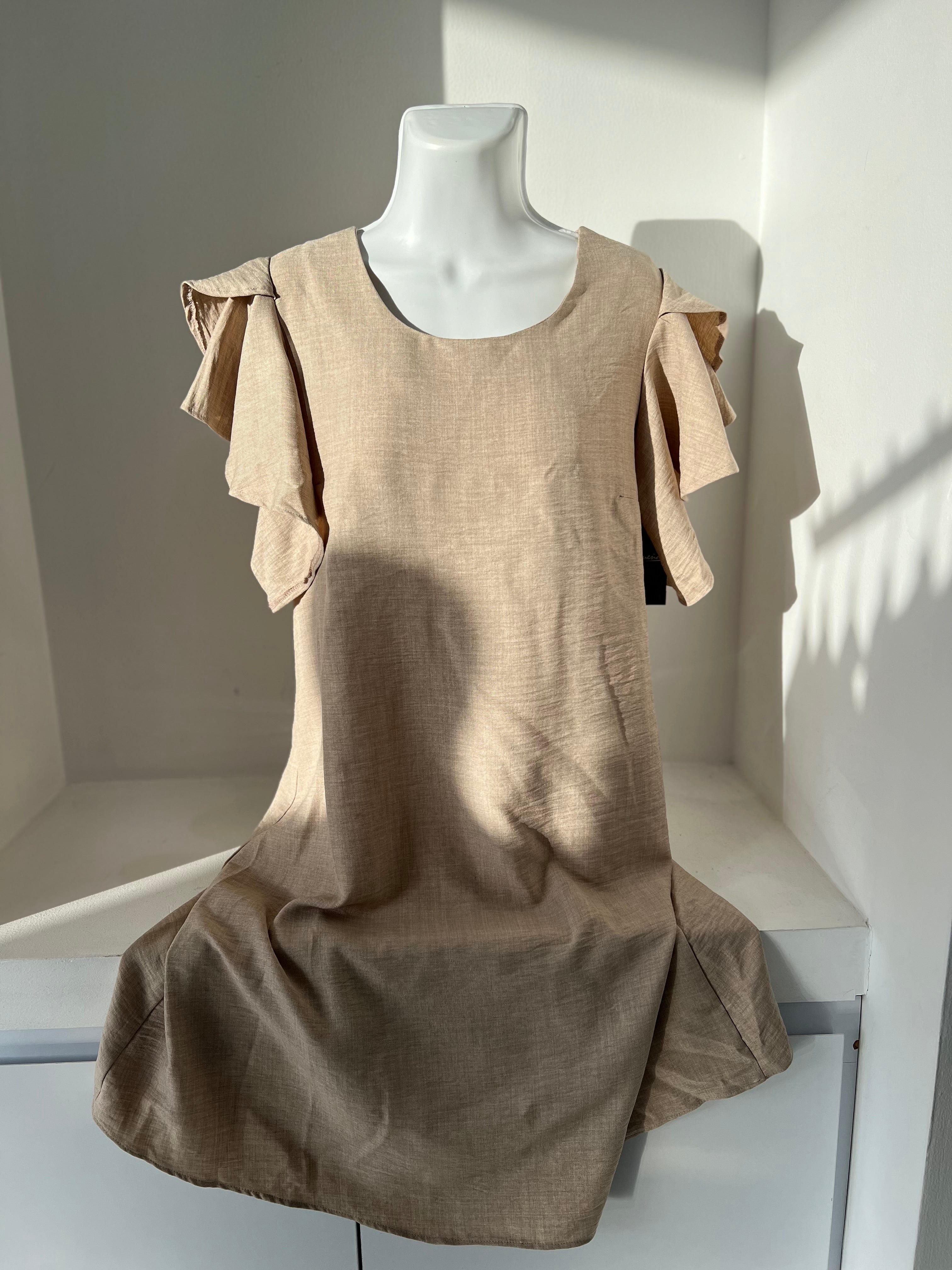 VESTIDO CORTO NARANJA/AZUL/ BEIGE L3786