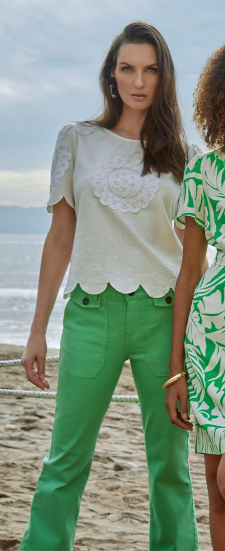 PANTALÓN JEANS VERDE 124436