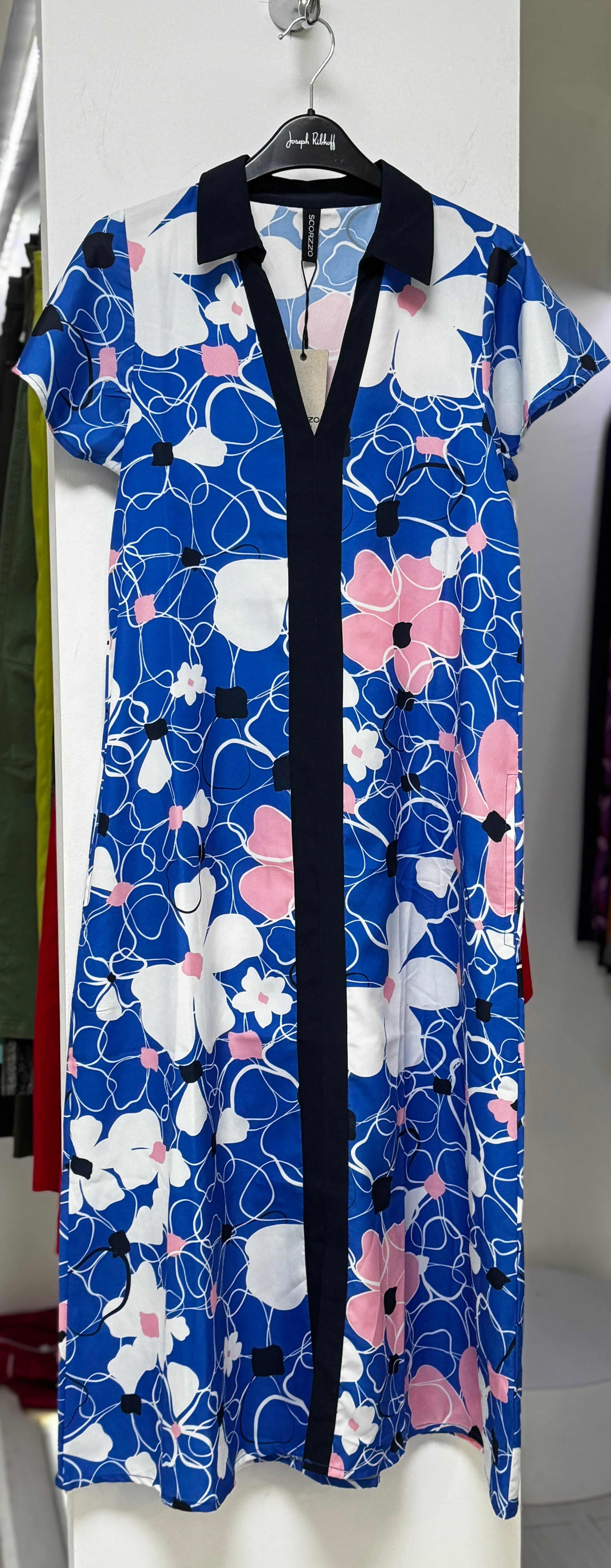 VESTIDO MIDI AZUL ESTAMPADO 125501