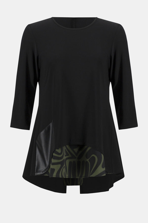 BLUSA NEGRA CON BOLSA TIPO PIEL 243123
