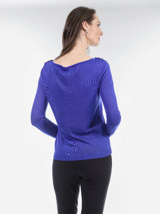 SUÉTER C/BOTON EN HOMBROS ROSA/AZUL 224990