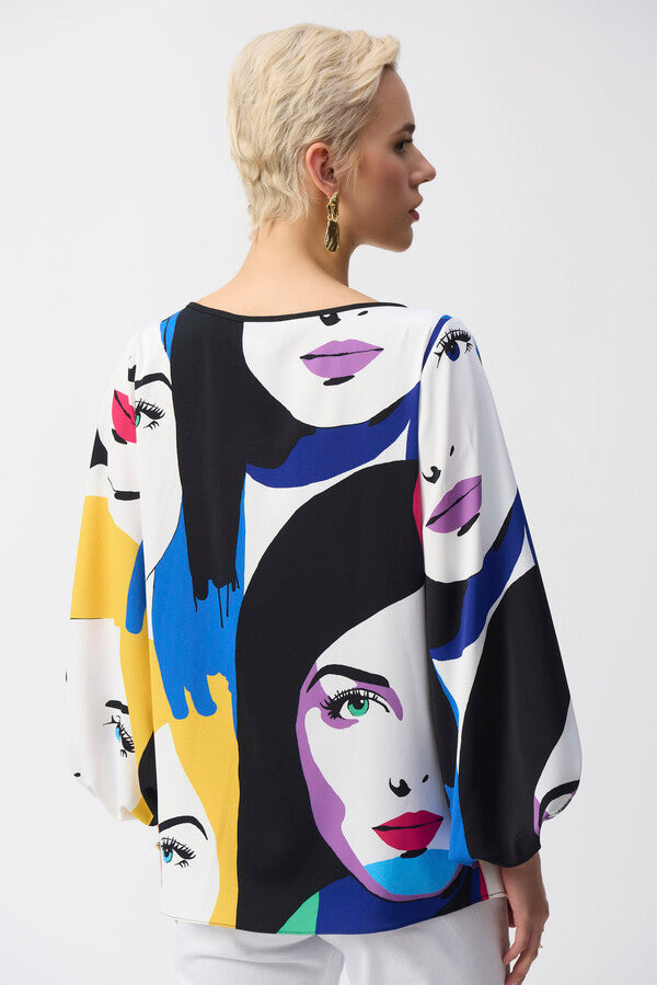 BLUSA BLANCA ESTAMPADA CARAS 251148