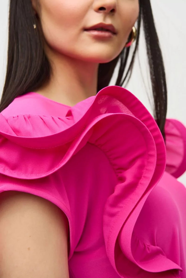 BLUSA BLANCA/ROSA/NARANJA MANGAS VOLANTE 242236