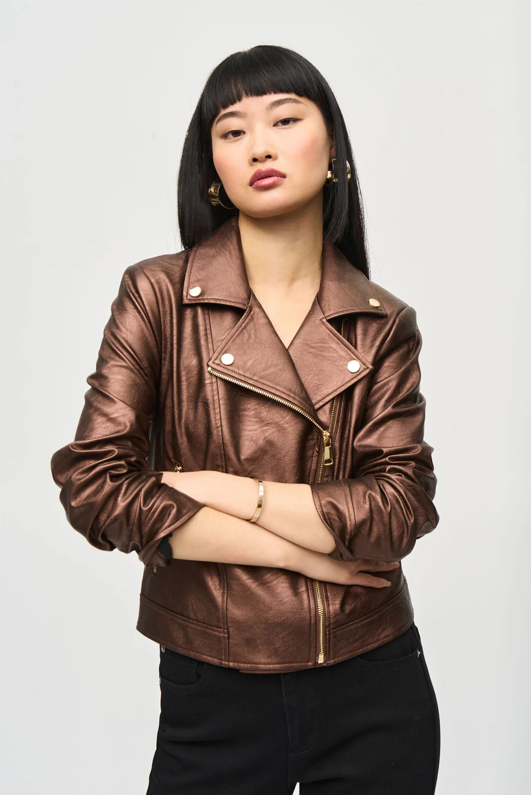CHAQUETA PIEL VERDE/COBRE/UVA/NEGRO 234902F24