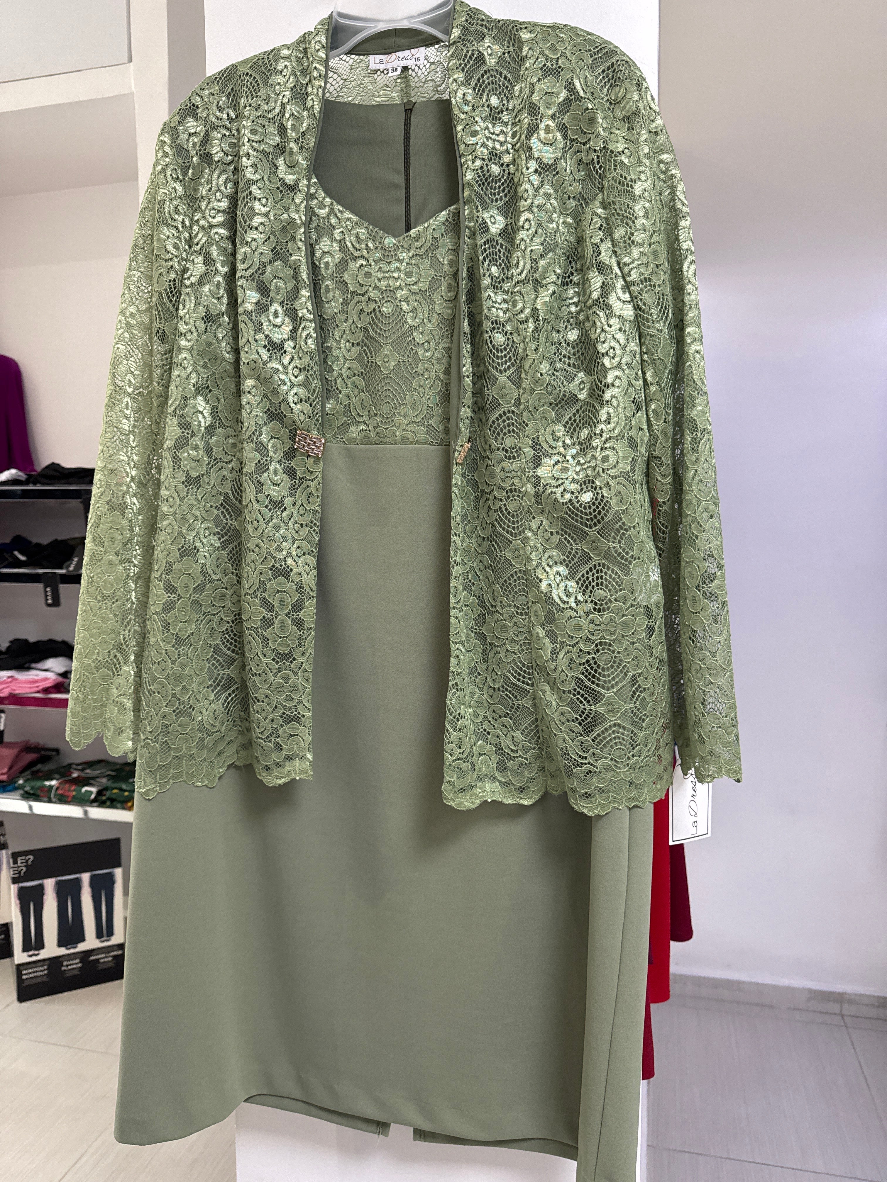 VESTIDO CORTO VERDE 8013