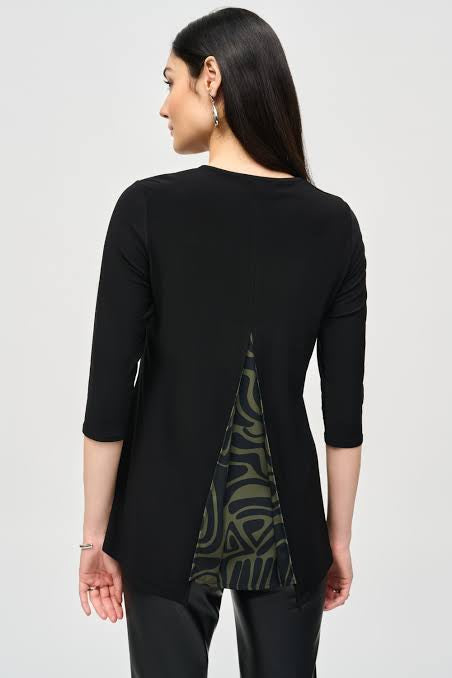 BLUSA NEGRA CON BOLSA TIPO PIEL 243123