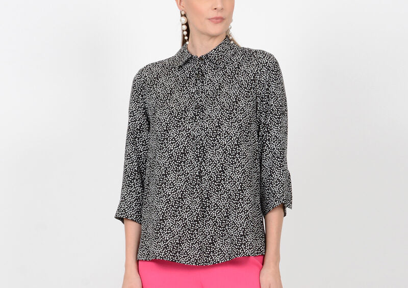 BLUSA NEGRA ESTAMPADA 9732