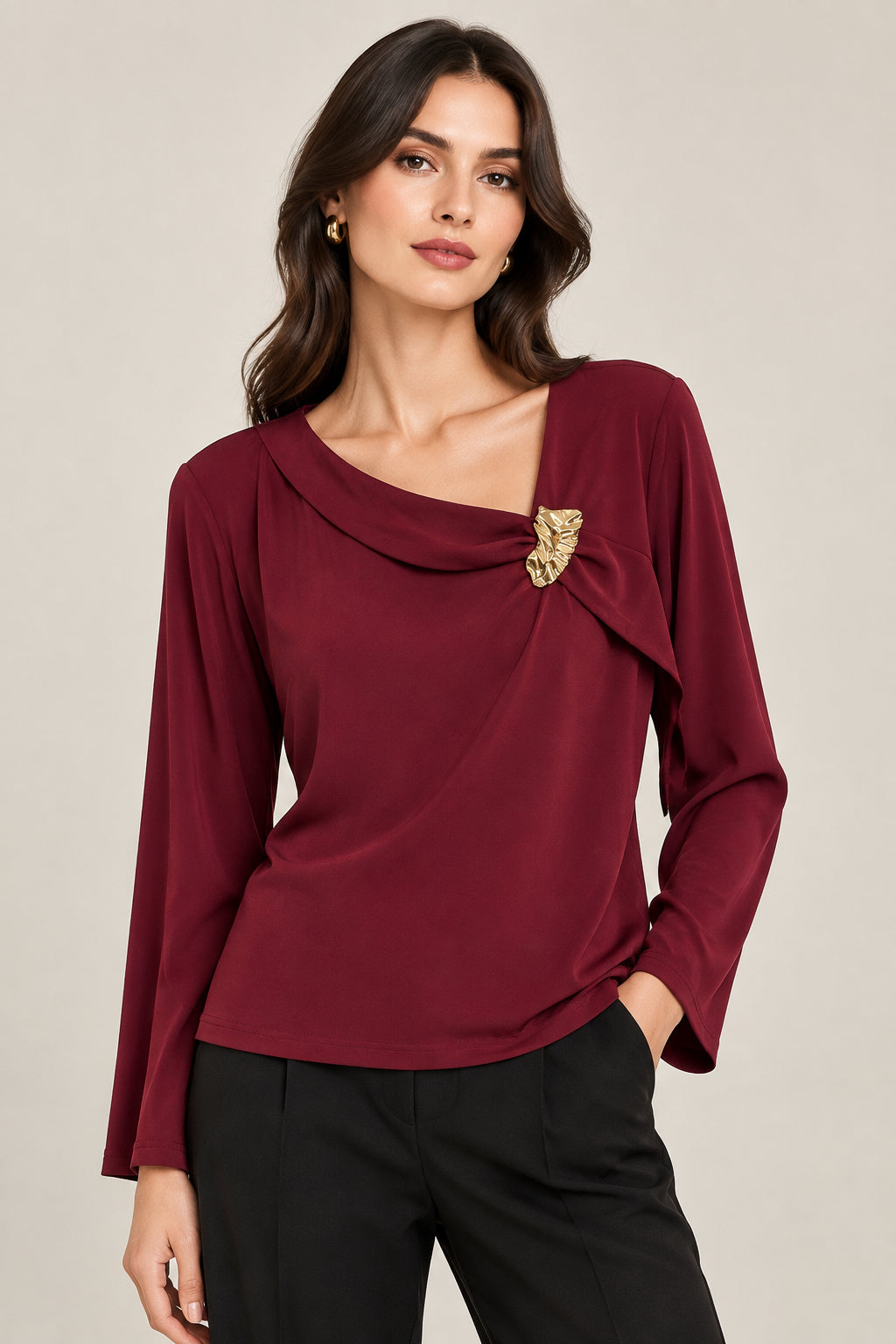 BLUSA SHEDRON/VINO L37197