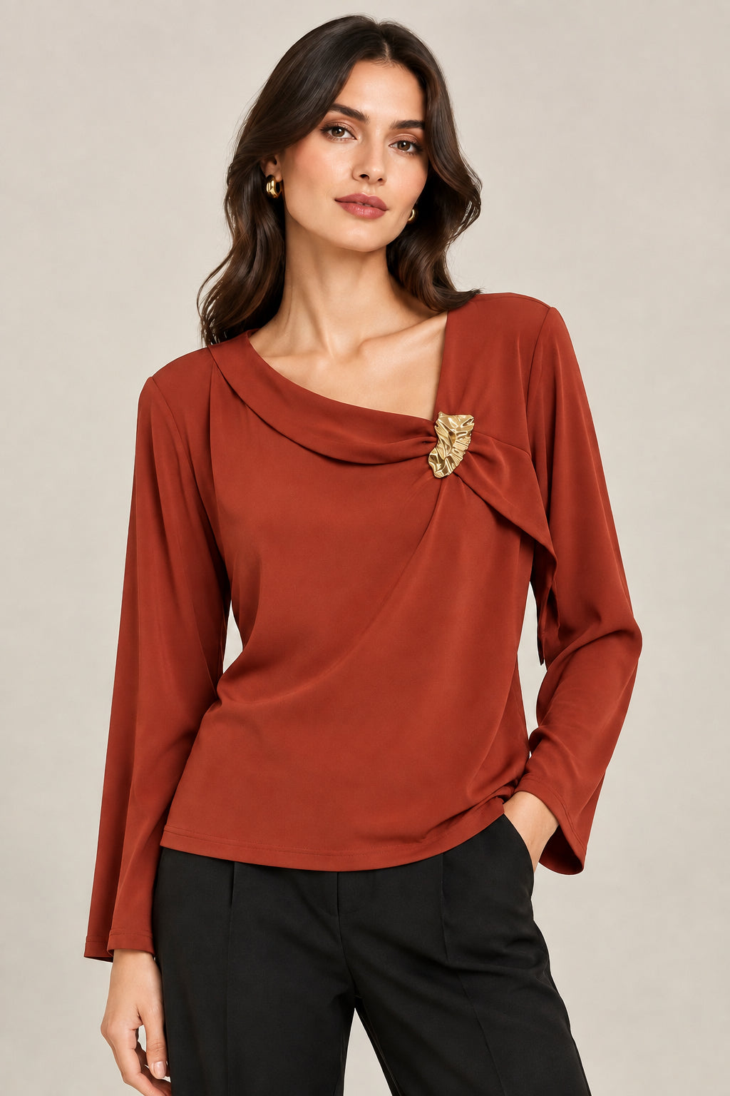 BLUSA SHEDRON/VINO L37197