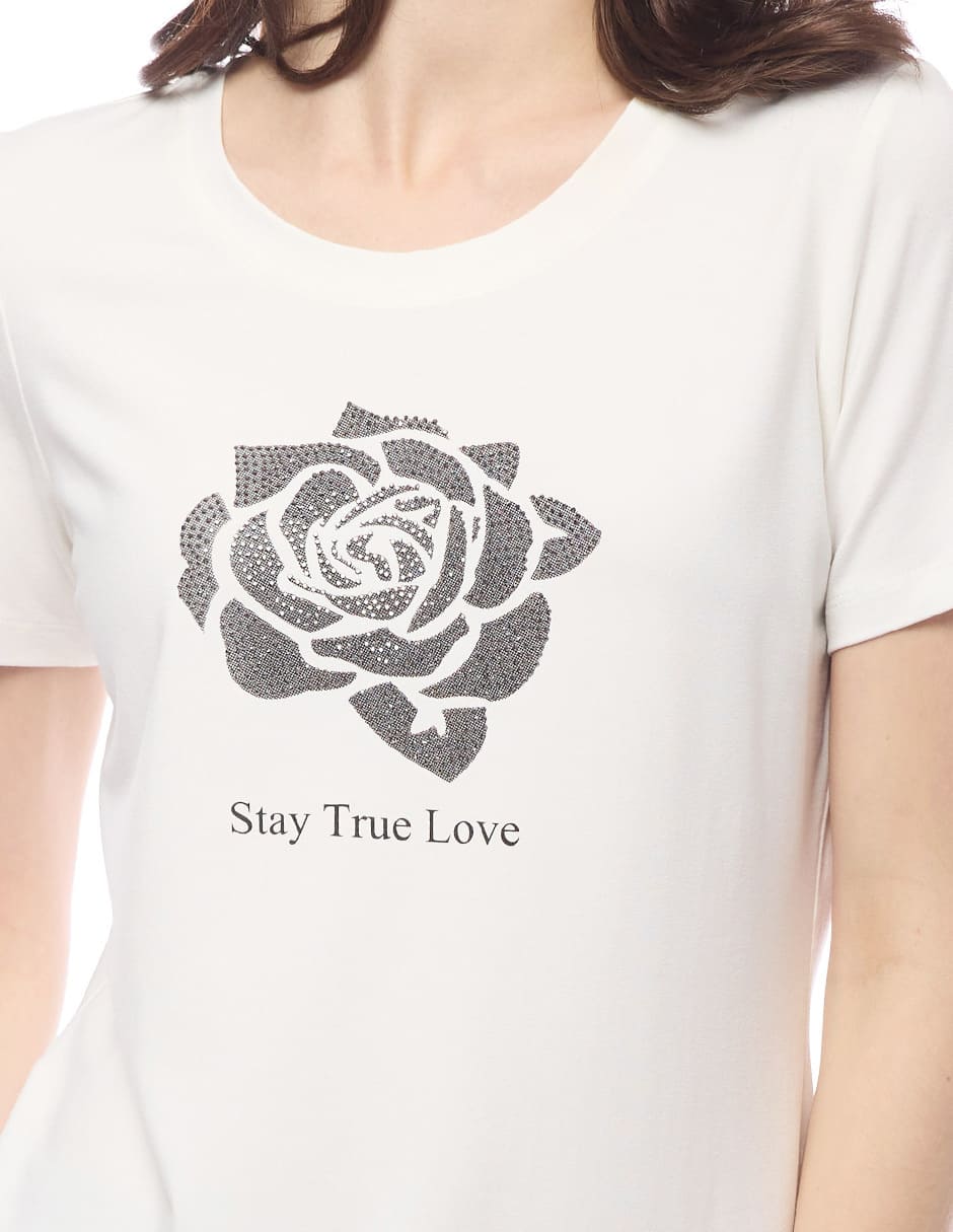 BLUSA BEIGE FLOR ESTAMP. 125813