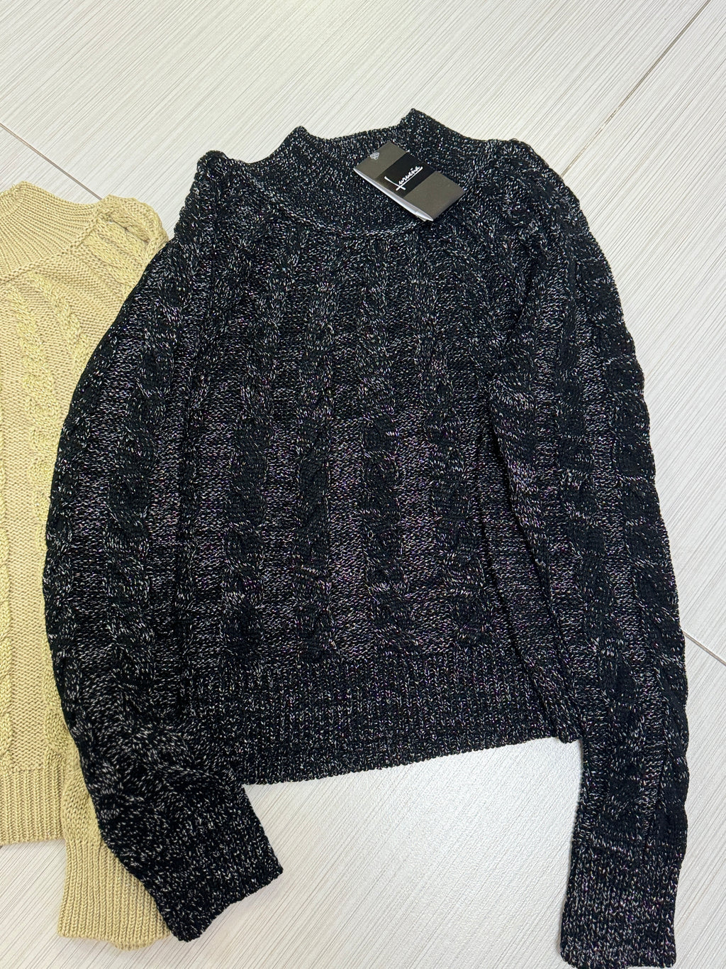 SUÉTER TEJIDO NEGRO/VERDE/ORO L33379