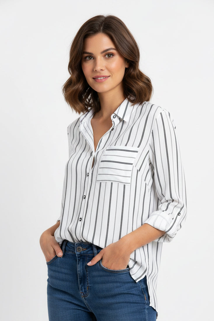 BLUSA CAMISERA BLANCA 2310