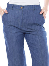 Cargar imagen en el visor de la galería, PANTALÓN JEANS AZUL PIERNA AMPLIA 125180

