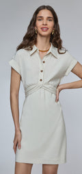 VESTIDO CORTO BEIGE R12478