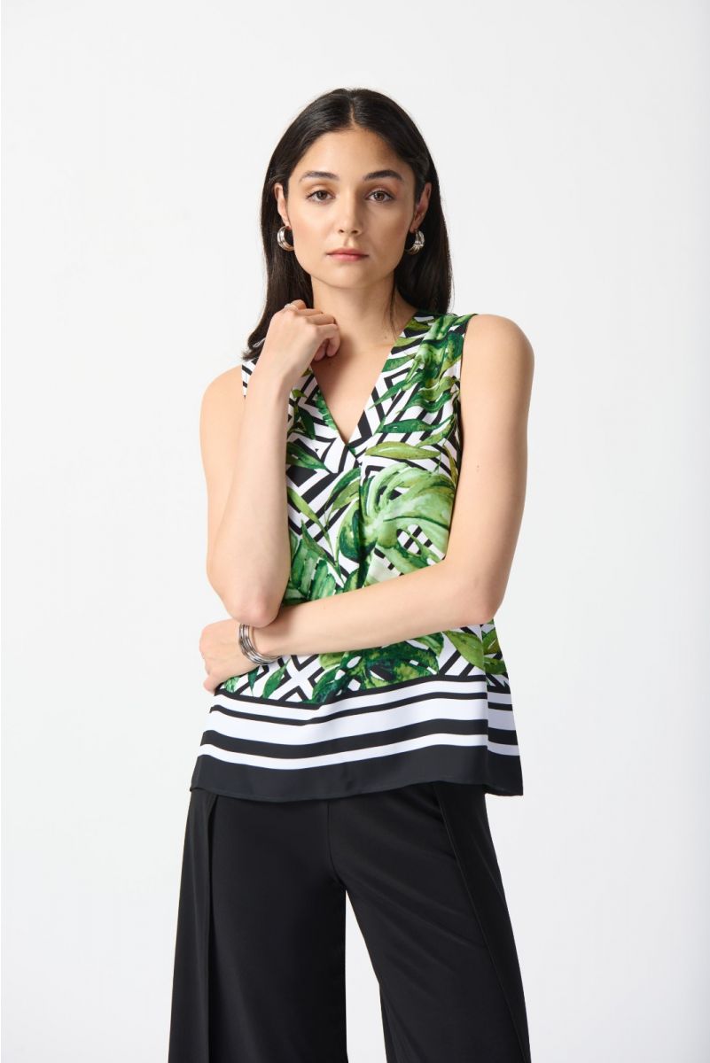BLUSA VERDE ESTAMPADA 242237