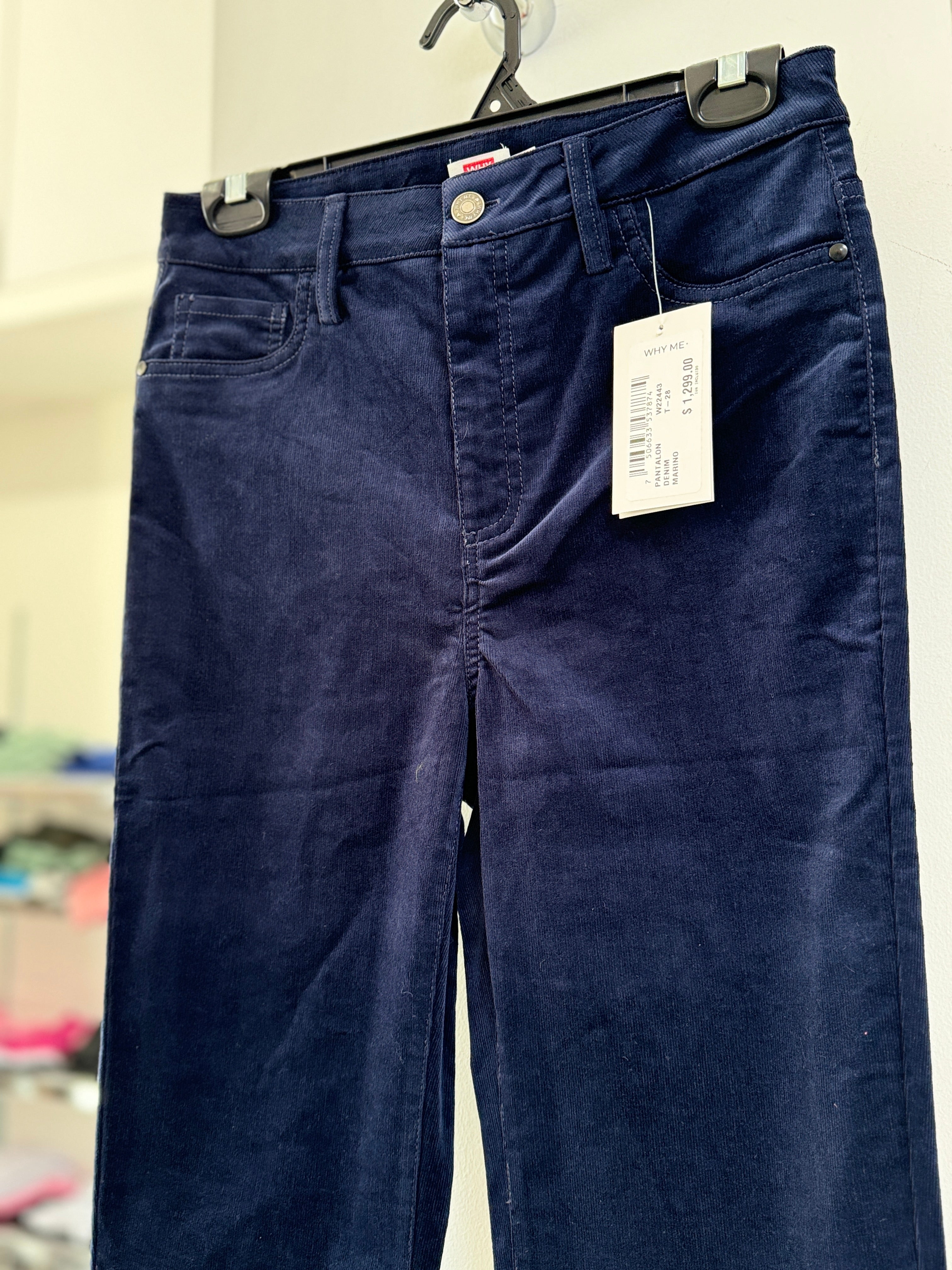 PANTALÓN PANA AZUL W22443