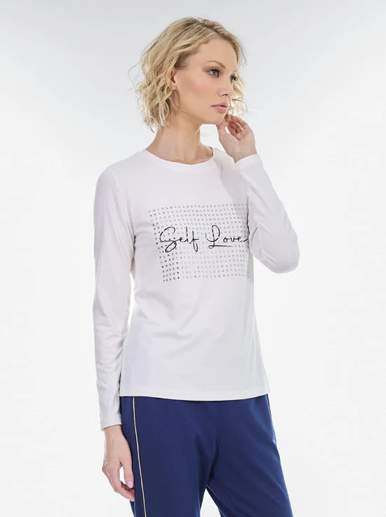 BLUSA HUESO ESTAMPADO BRILLOS 224864