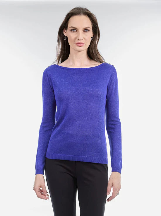 SUÉTER C/BOTON EN HOMBROS ROSA/AZUL 224990