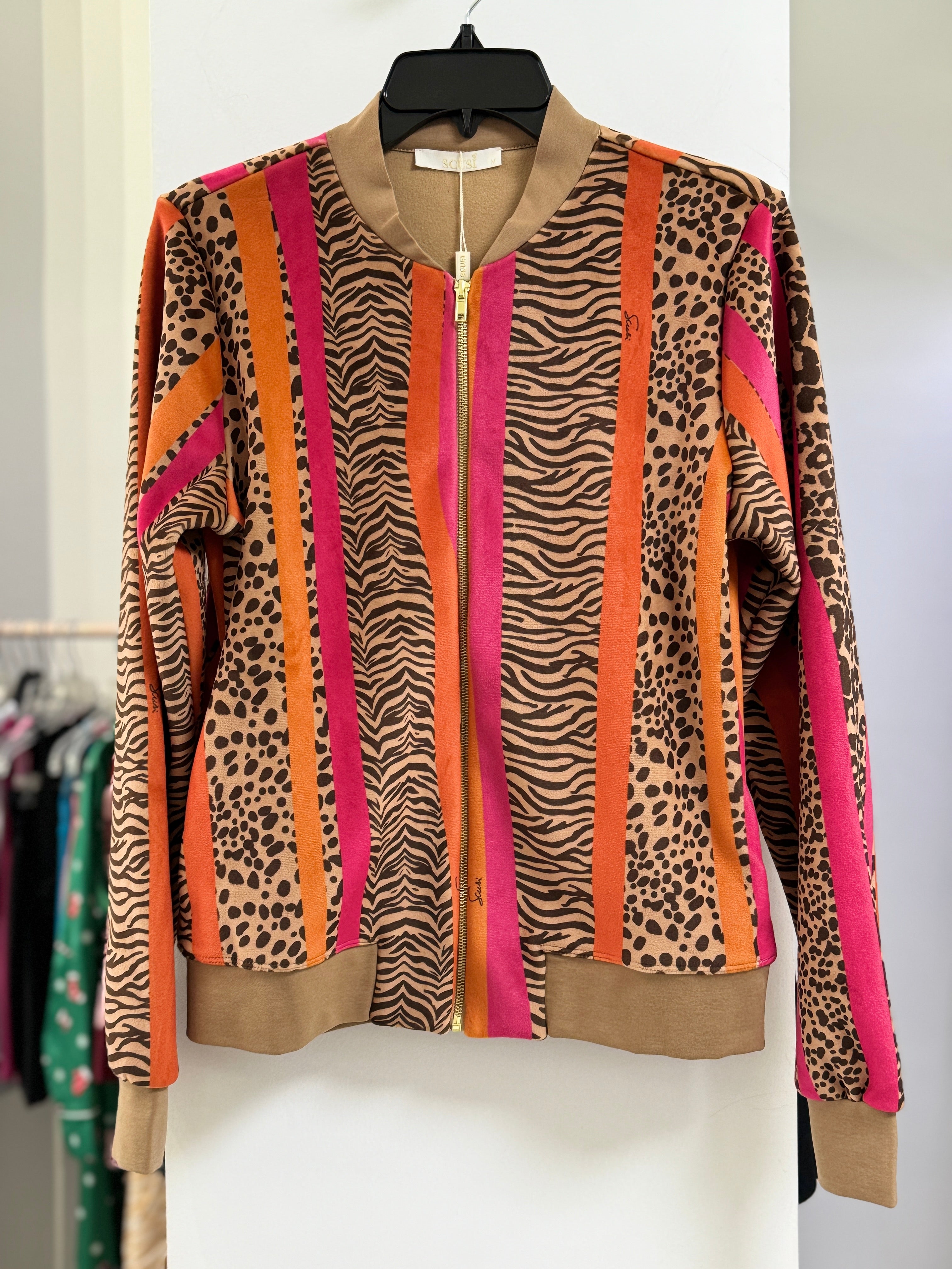 CHAQUETA NARANJA ANIMAL PRINT 38328