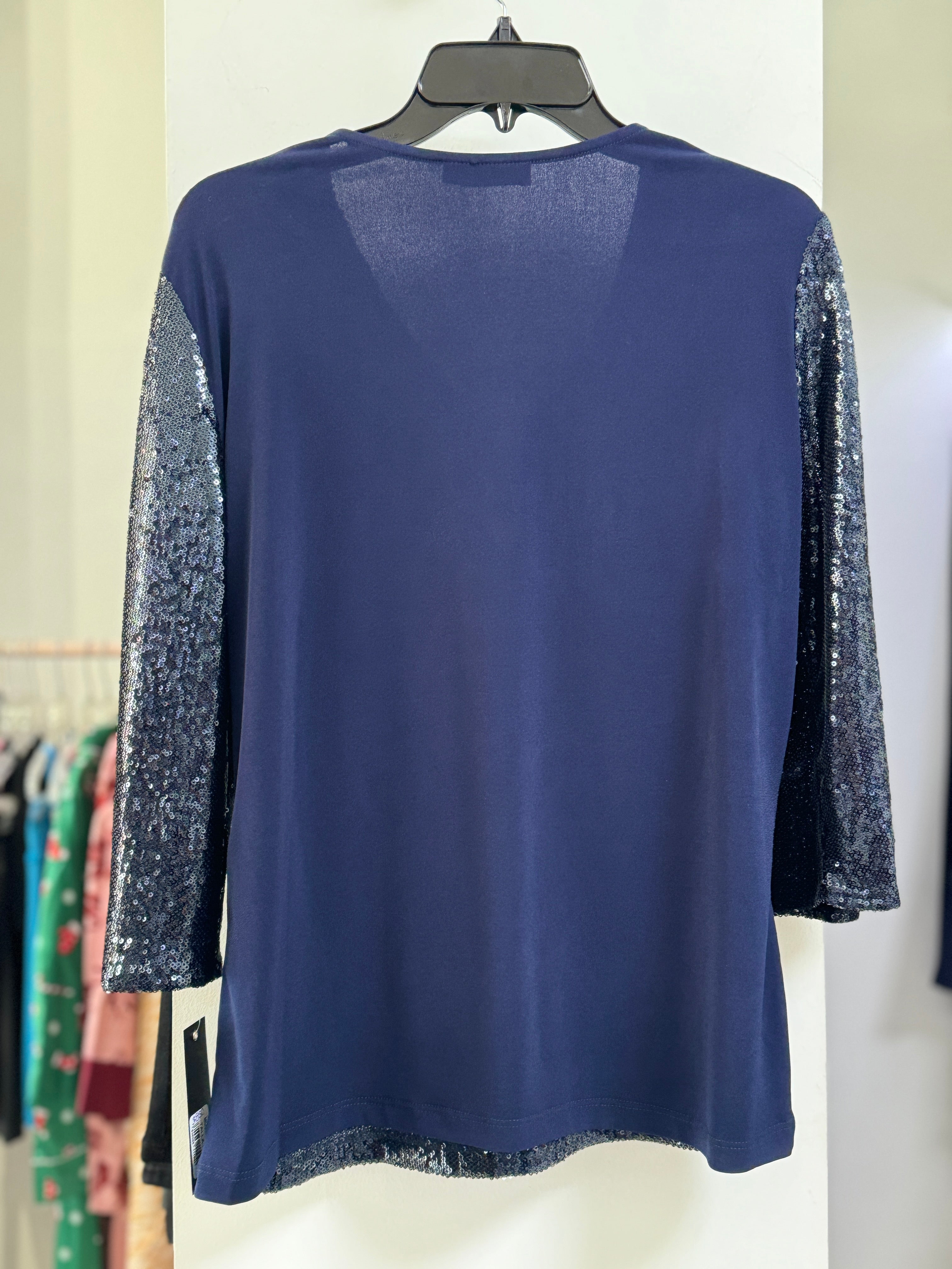 BLUSA AZUL LENTEJUELA 1104