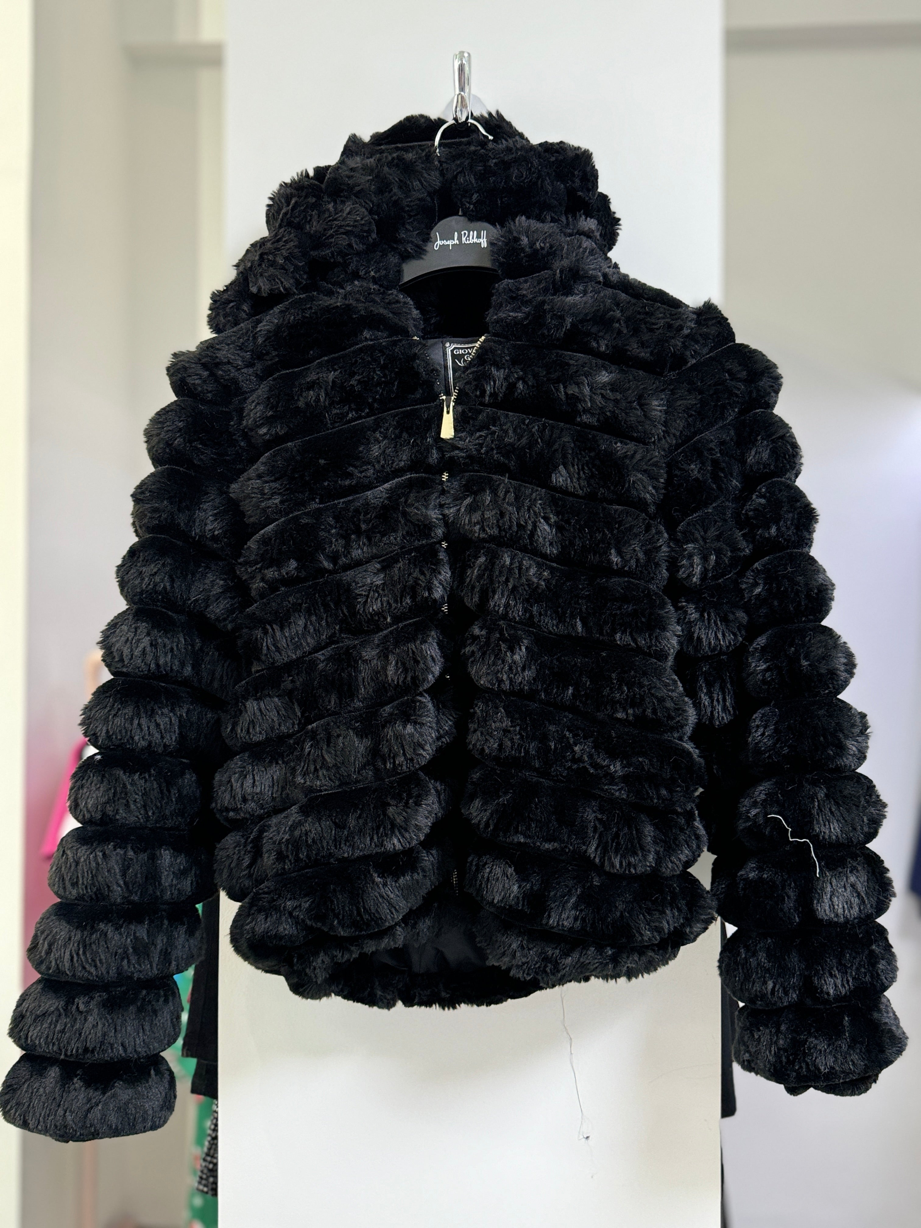 CHAQUETA PELUCHE NEGRO/BEIGE GL24190