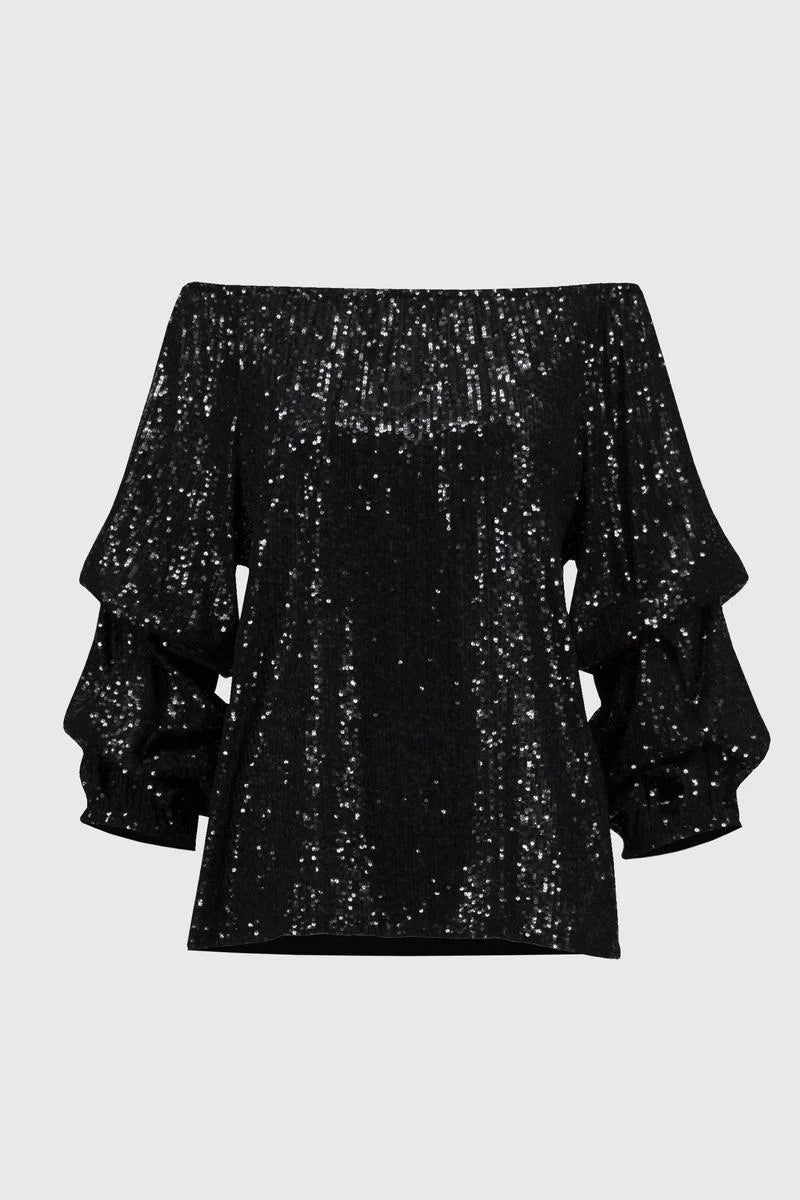 BLUSA NEGRA LENTEJUELAS 244227