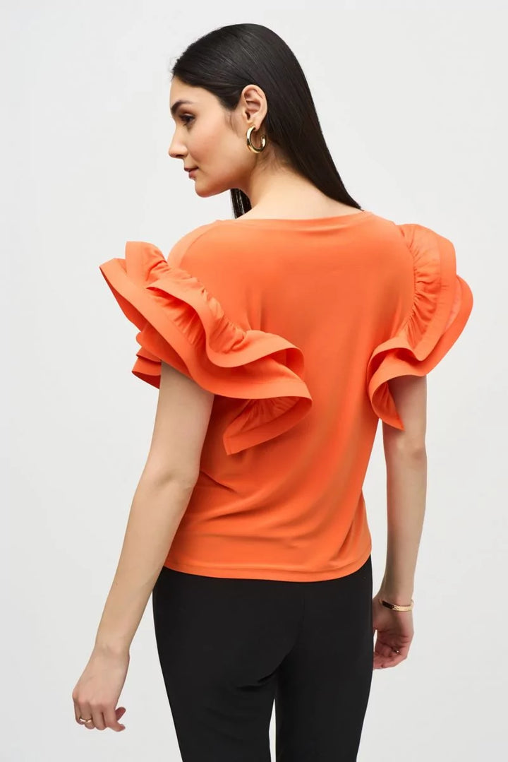 BLUSA BLANCA/ROSA/NARANJA MANGAS VOLANTE 242236