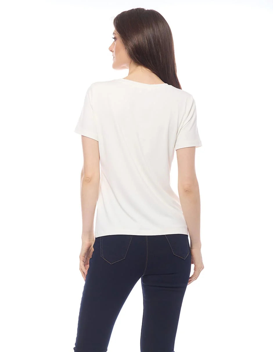 BLUSA BEIGE FLOR ESTAMP. 125813