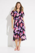 VESTIDO MIDI NEGRO ESTAMPADO GASA 231106