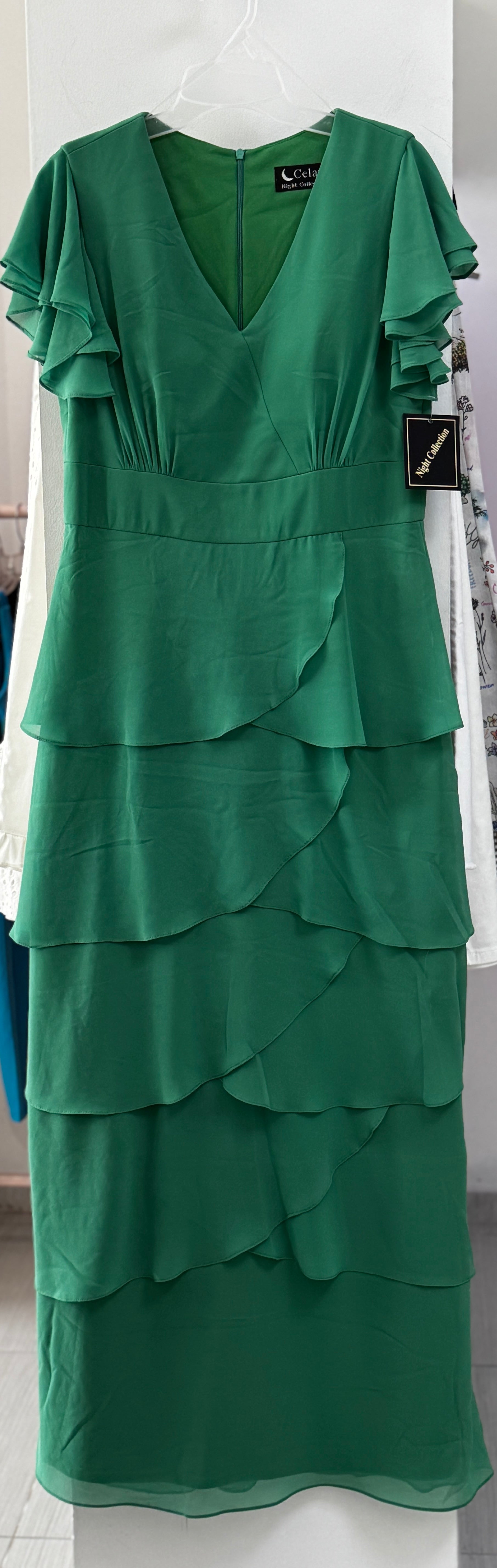 VESTIDO LARGO CAPAS VARIOS TONOS 4025