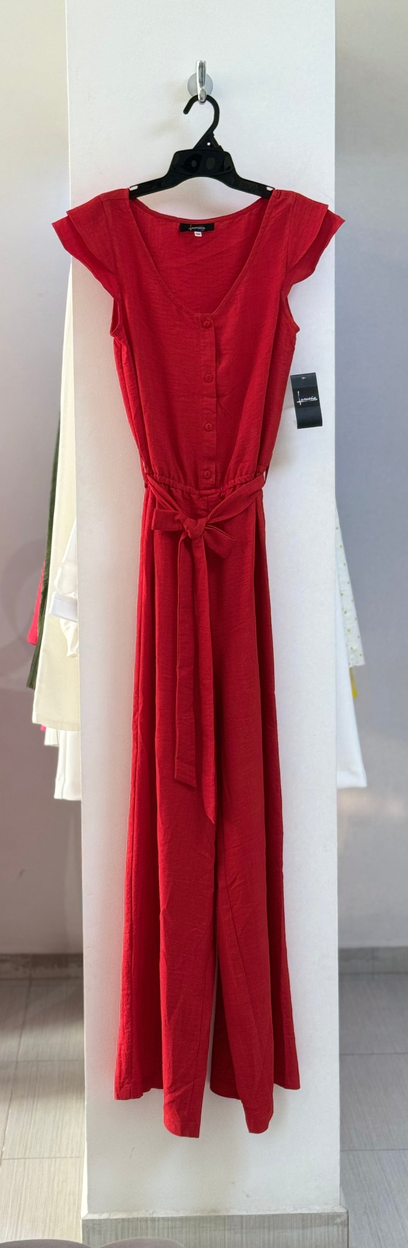 JUMPSUIT ROJO/BEIGE L35356