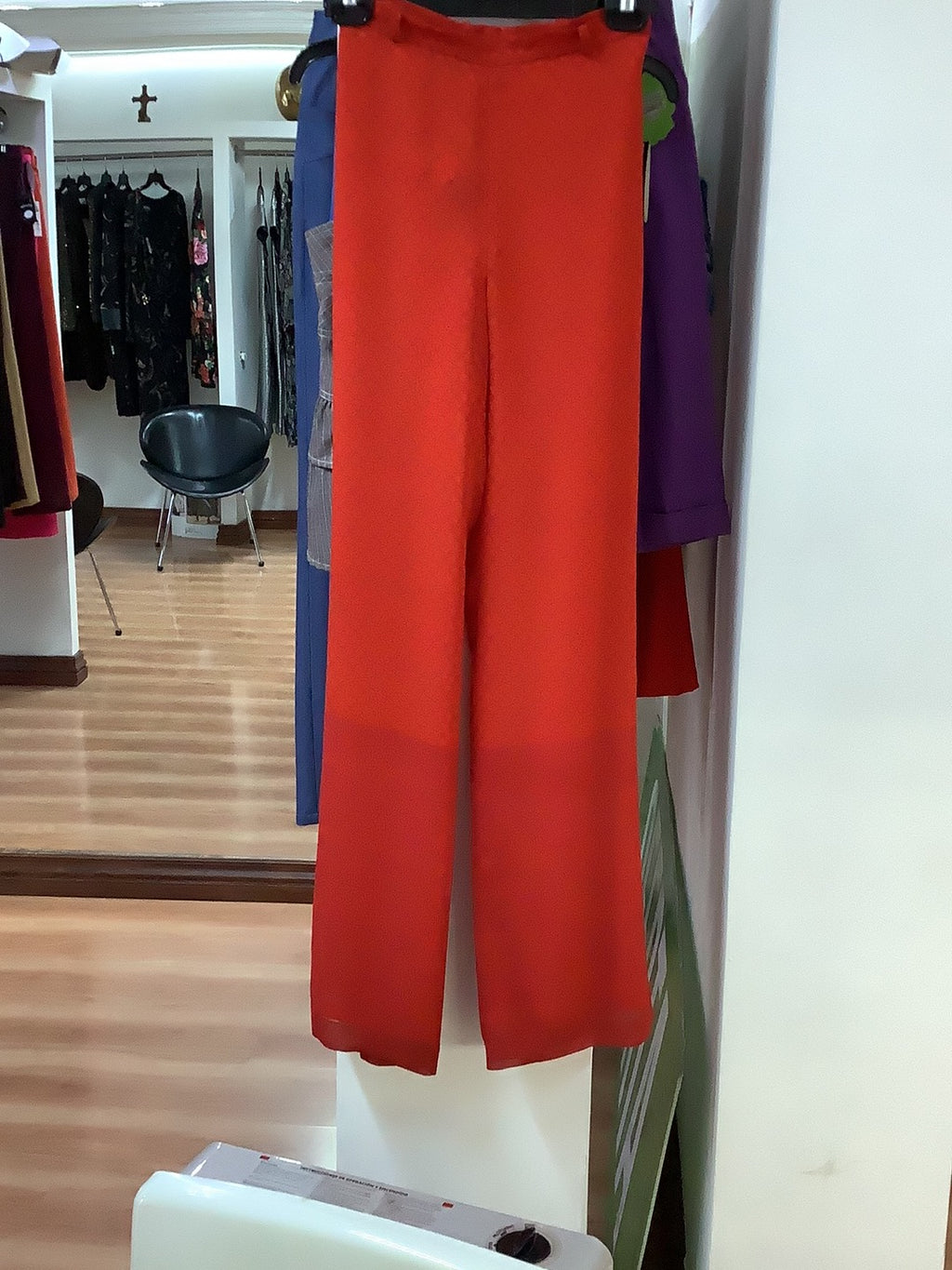 214006 PANTALÓN NARANJA ESTAMPADO