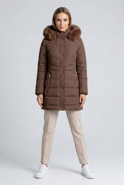 CHAQUETA ROSA Y CAFÉ LZW26003