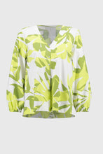 Cargar imagen en el visor de la galería, BLUSA BLANCA ESTAMPADA VERDE LIMÓN 251168
