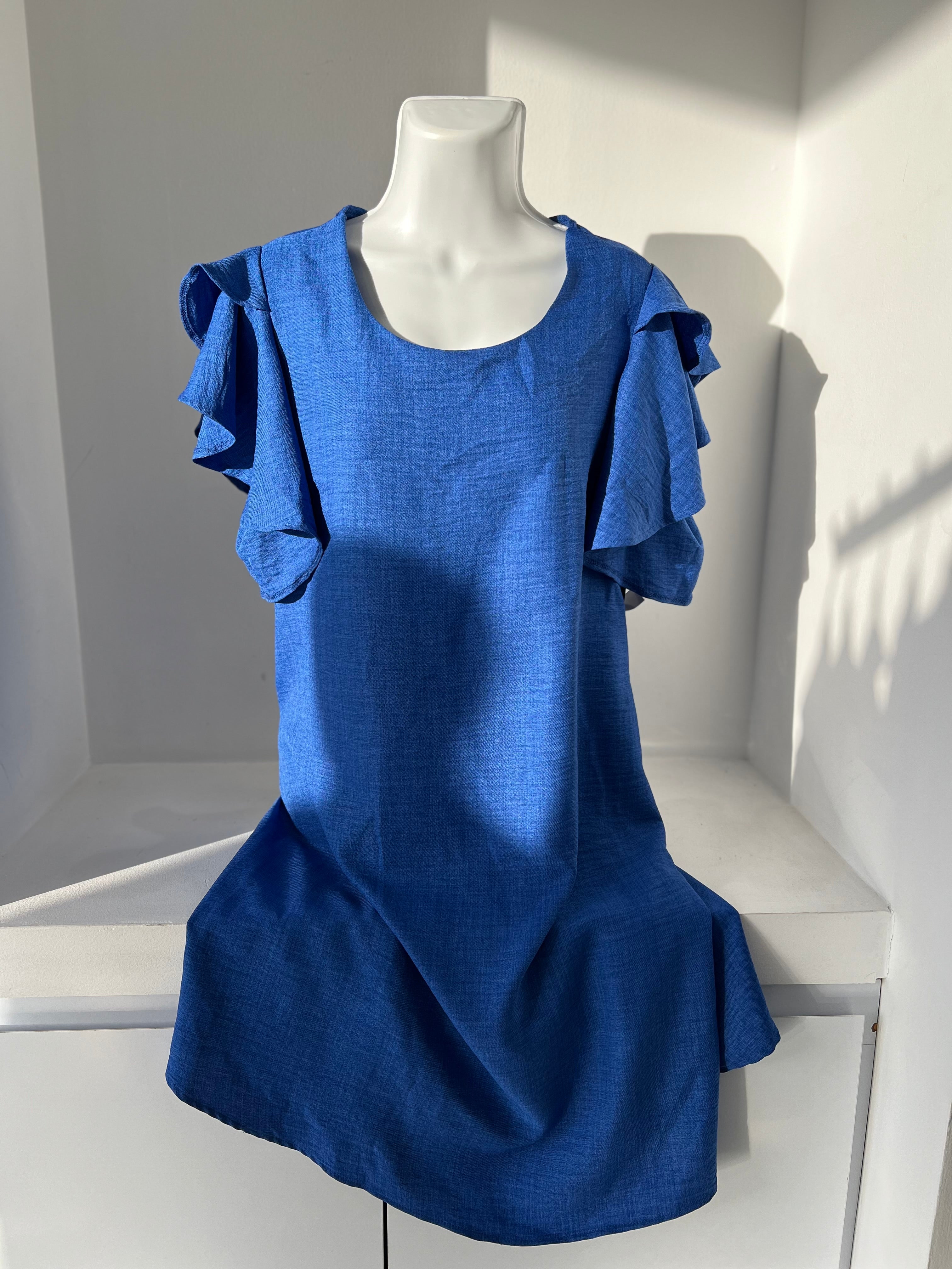 VESTIDO CORTO NARANJA/AZUL/ BEIGE L3786