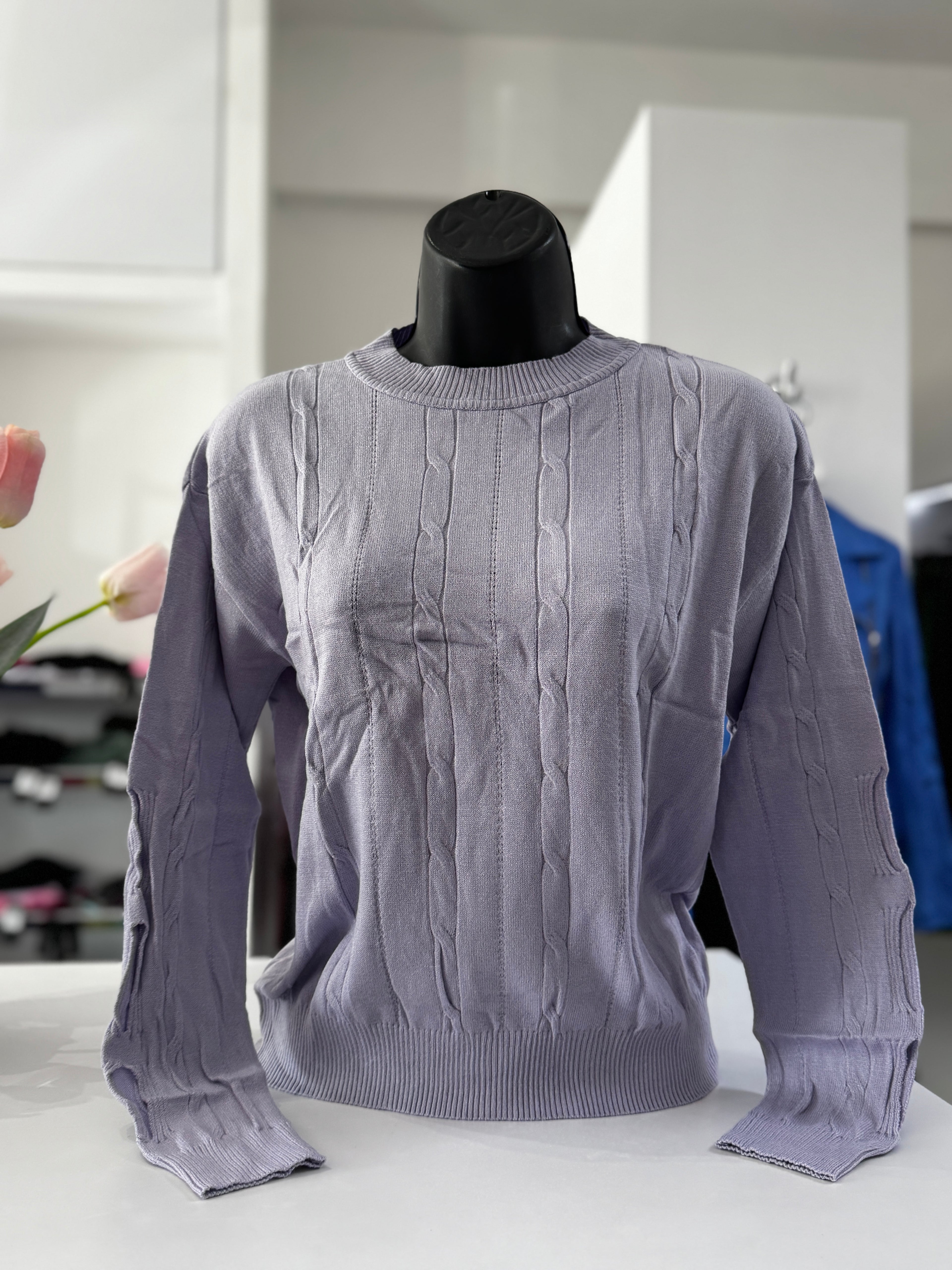 SUÉTER BEIGE/PURPURA L33299